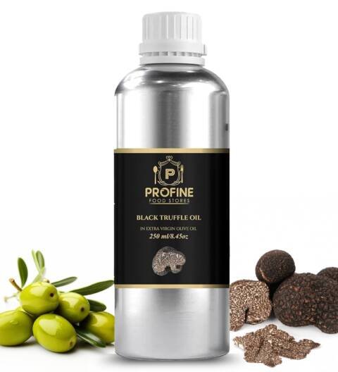 Premium Black Truffles Oil 250 ml Aluminium Bottle with Fresh Slices Of Black Truffle