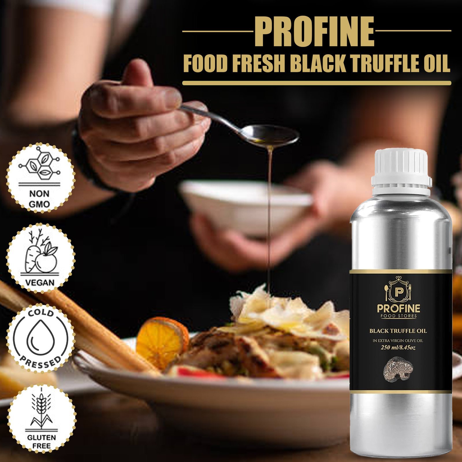 Premium Black Truffles Oil 250 ml Aluminium Bottle with Fresh Slices Of Black Truffle - Image 4
